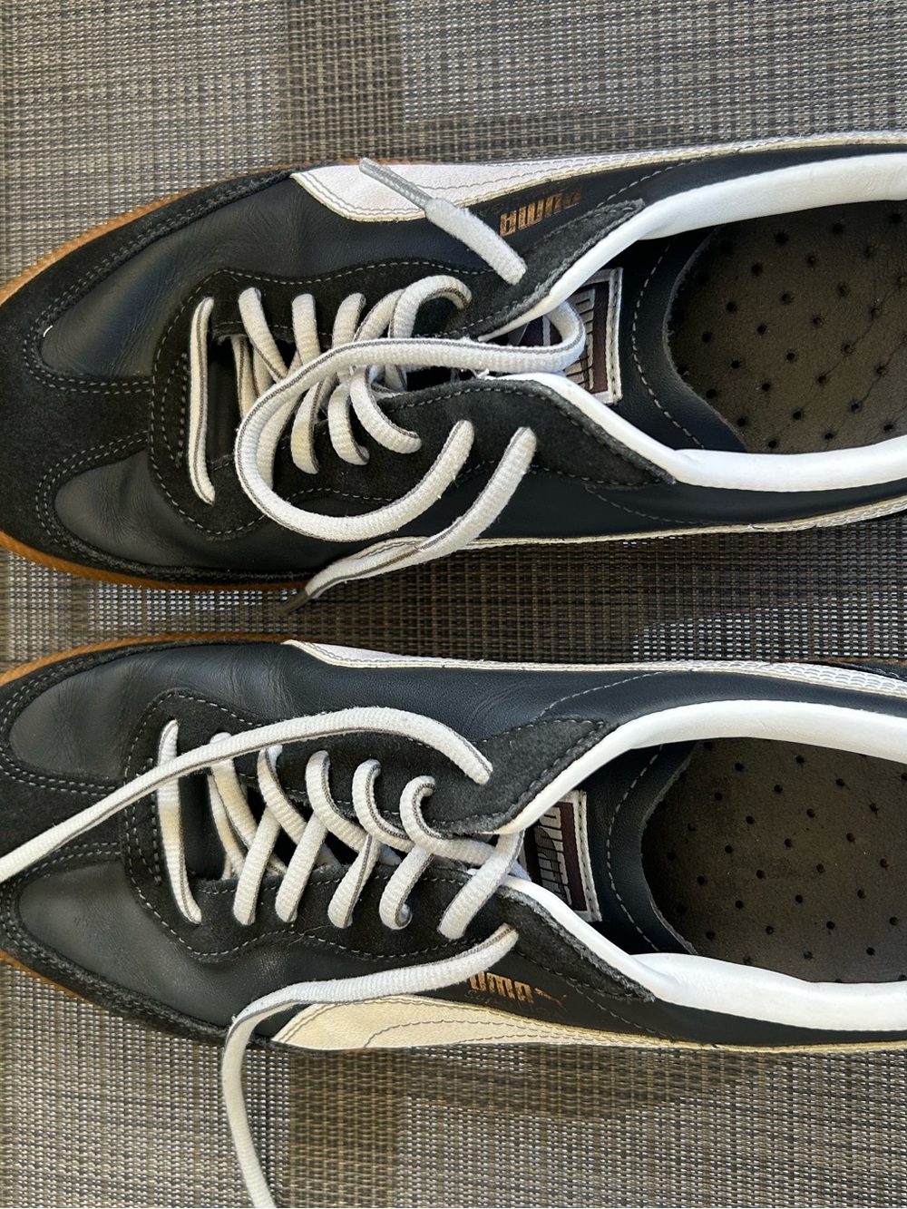 Puma Black and White Retro Low-Top Sneakers